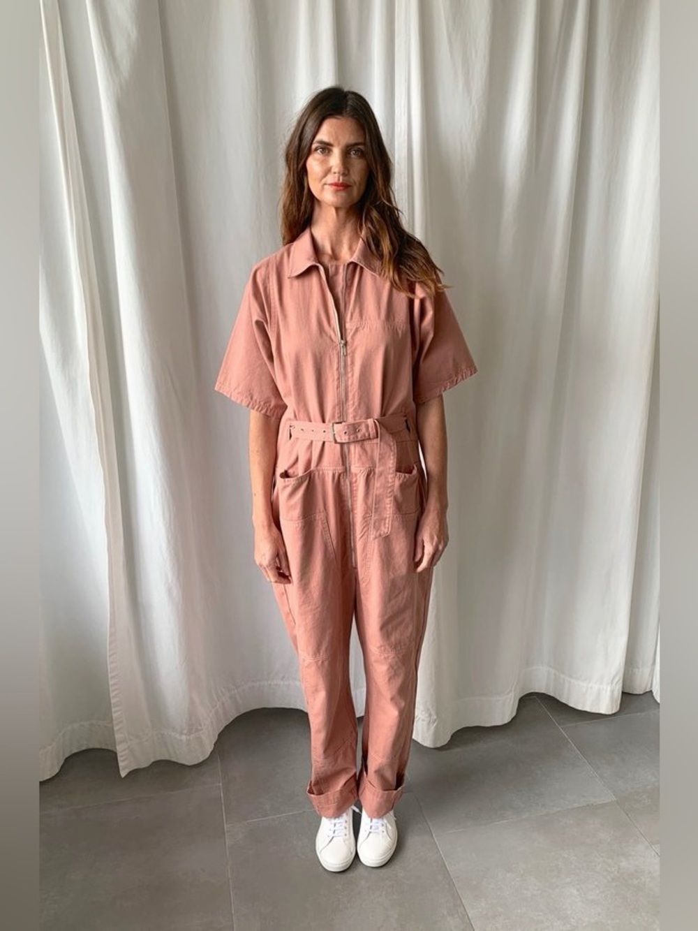 Rachel Comey Handy Jumpsuit Blush Pink Utility Boilersuit Romper minimalist (6)